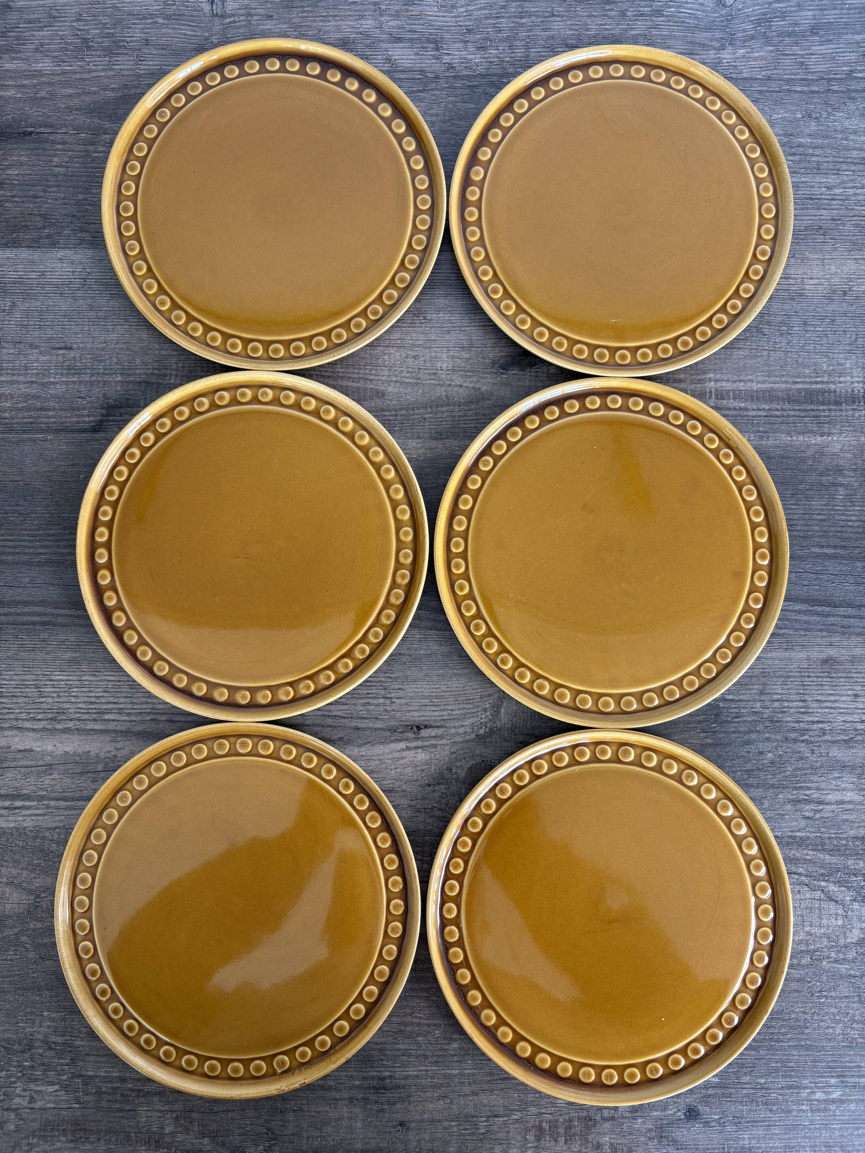 Set of 6 vintage 70s Melitta Ceracron dessert plates.