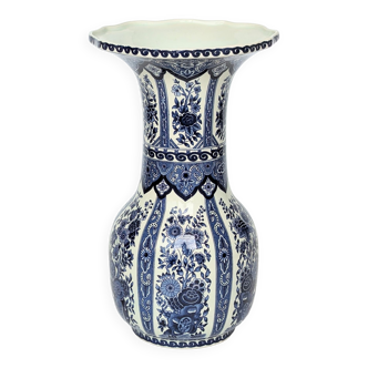Large ceramic baluster-shaped vase in Delfts blue by Boch for Royal Sphinx