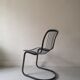 Black metal chair and Leather Cidue, Italy 1970