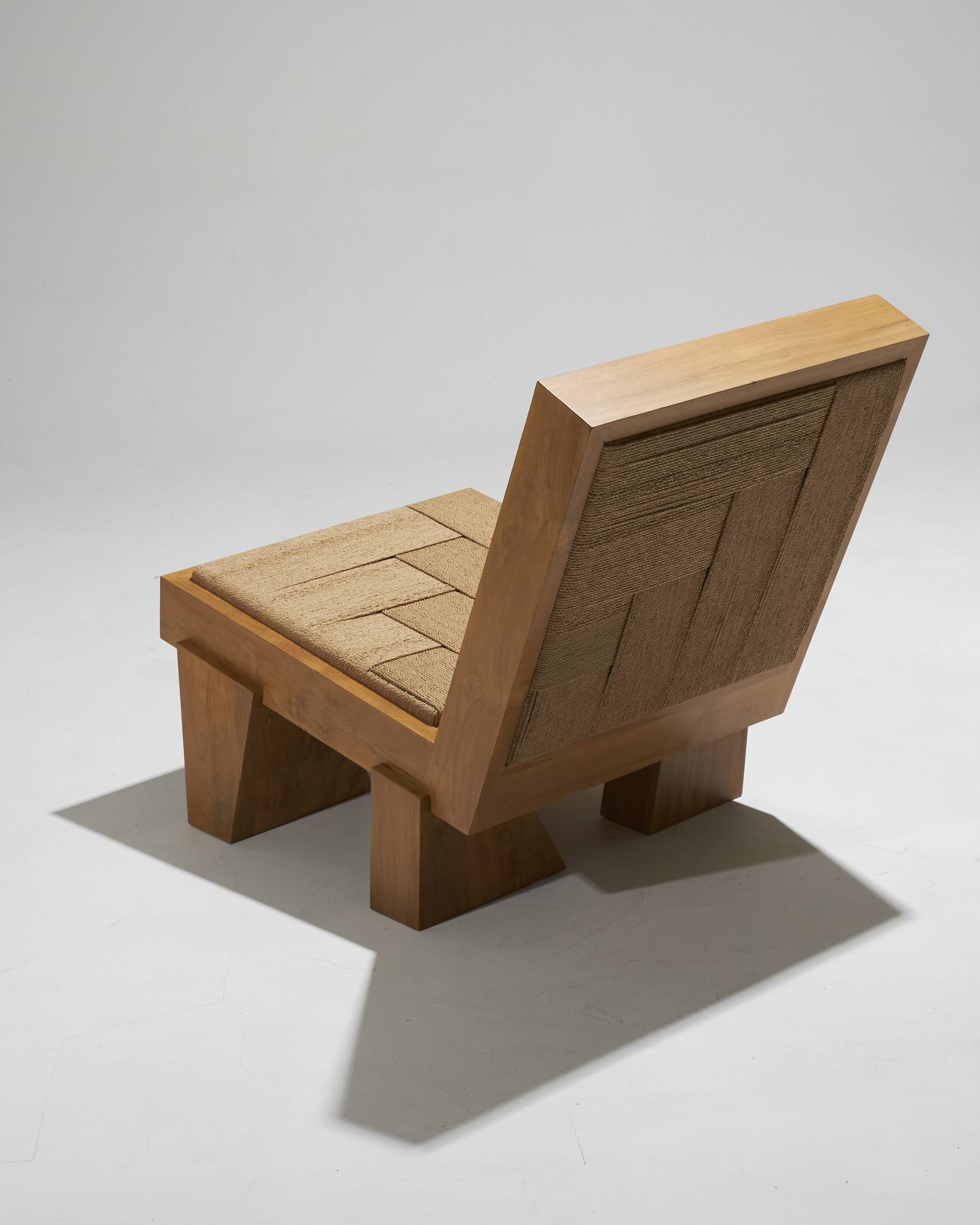 Natural rope block chair