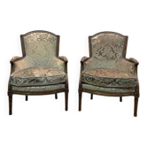 Pair of Louis XVI style bergere armchairs