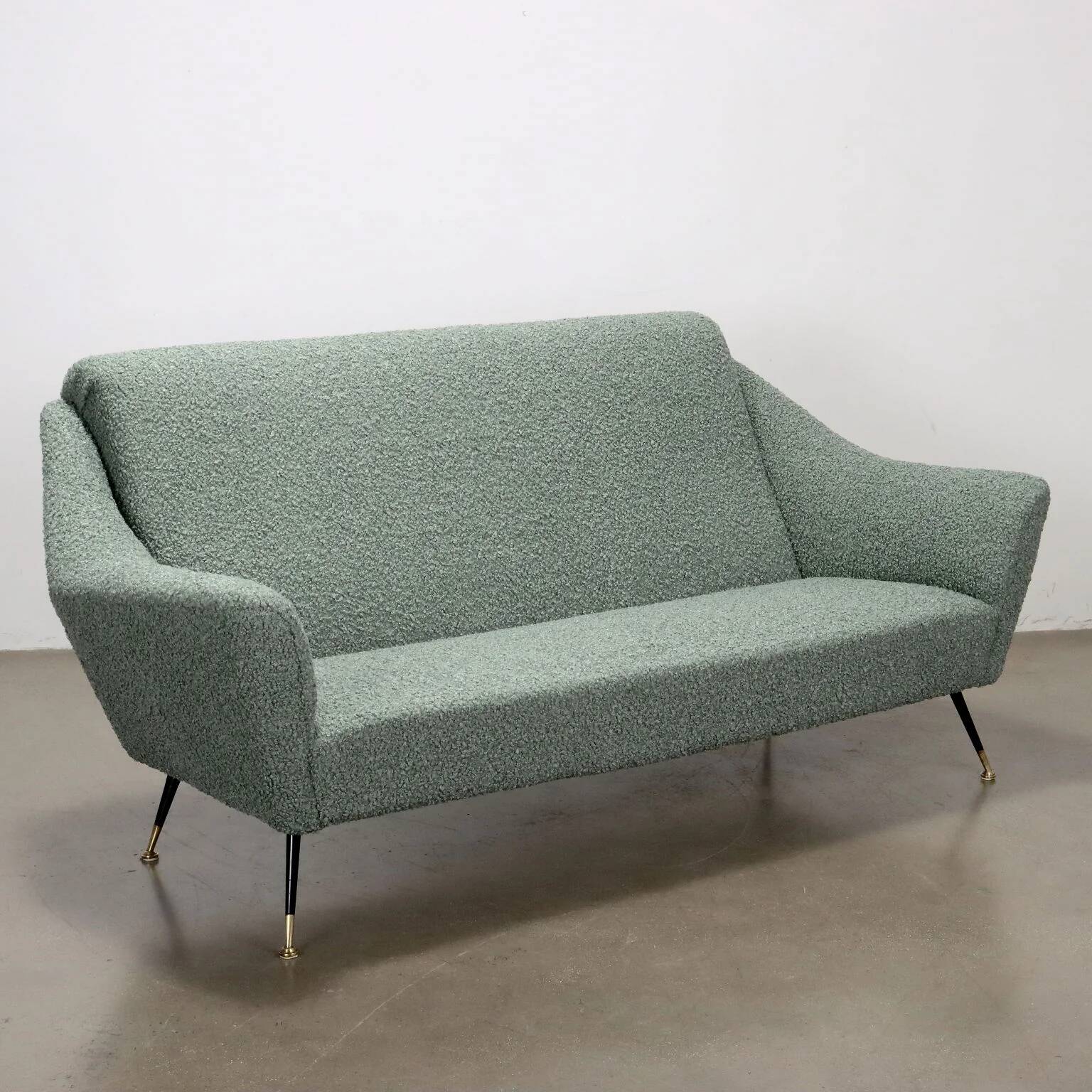 Canapé vintage des années 1950-60 avec revêtement en tissu d’origine, Italie
