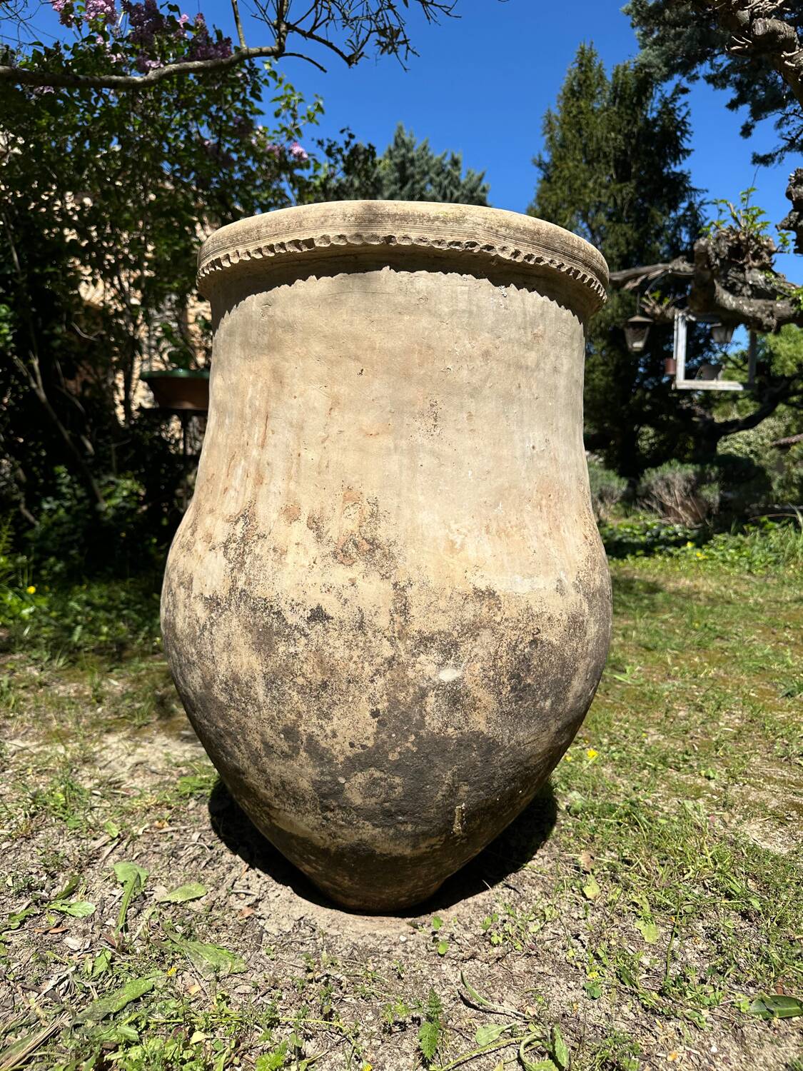 Ancient terracotta pottery jar from the 19th century