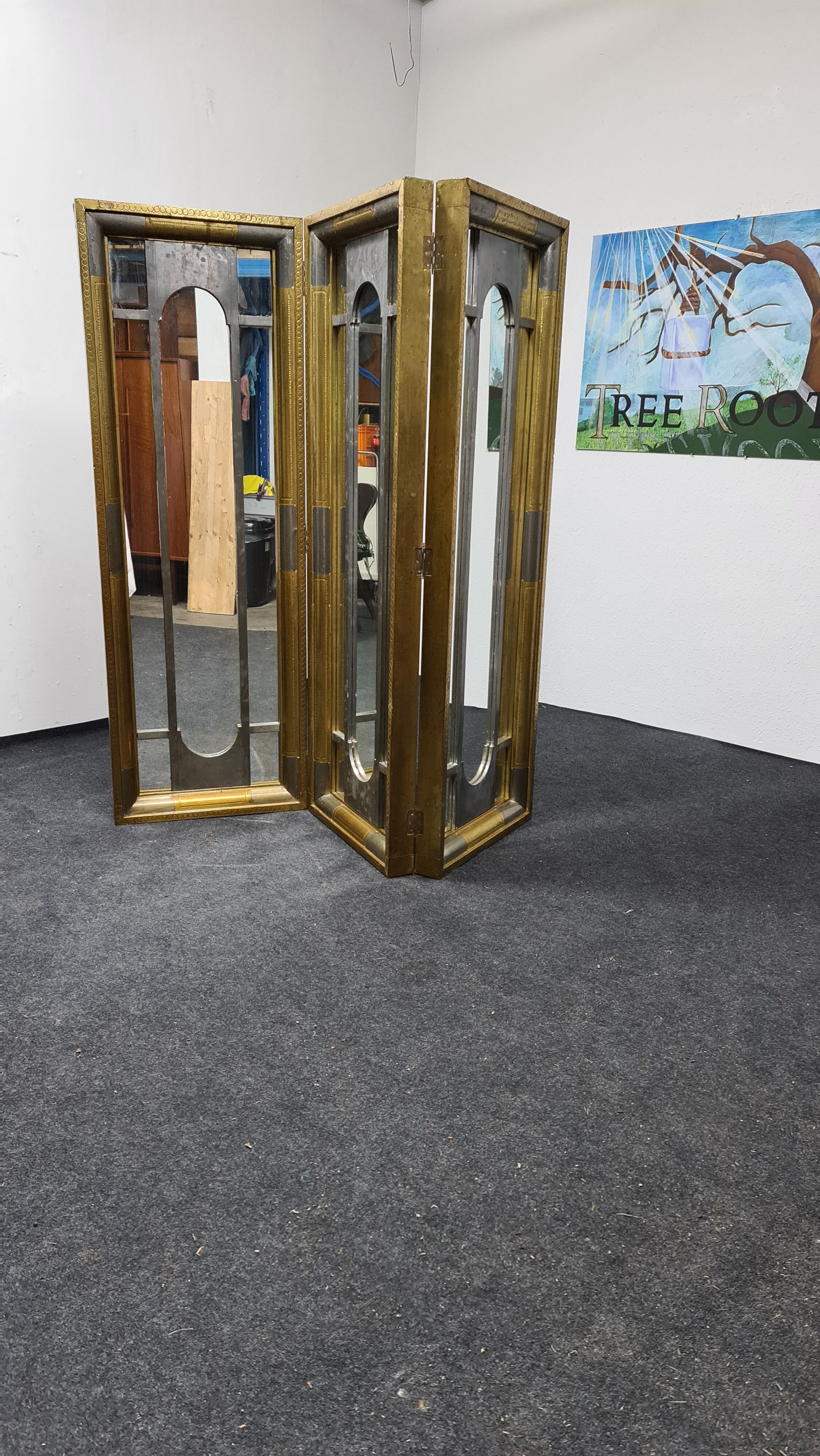 Vintage Brass mirror room divider