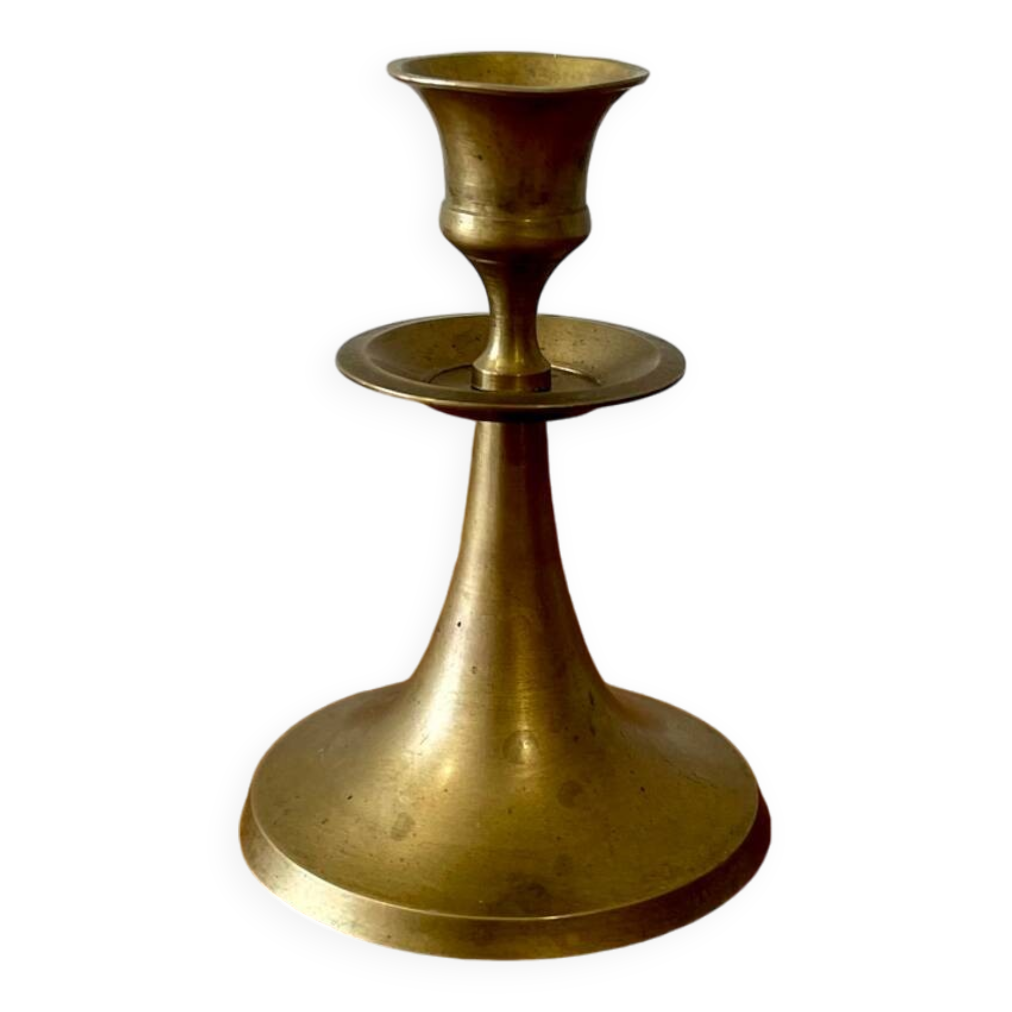 Brass candle holder with collar