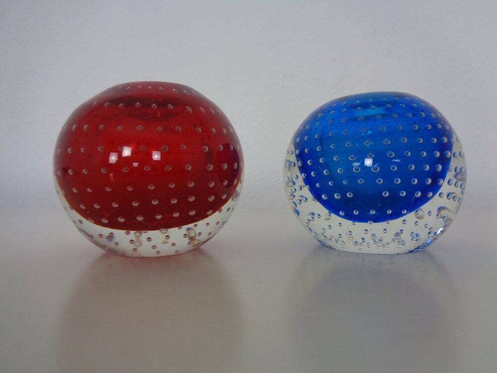 Italian candleholders in Murano glass, 1950s, set of 3.