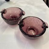 Paire de cendriers verre bullé Biot