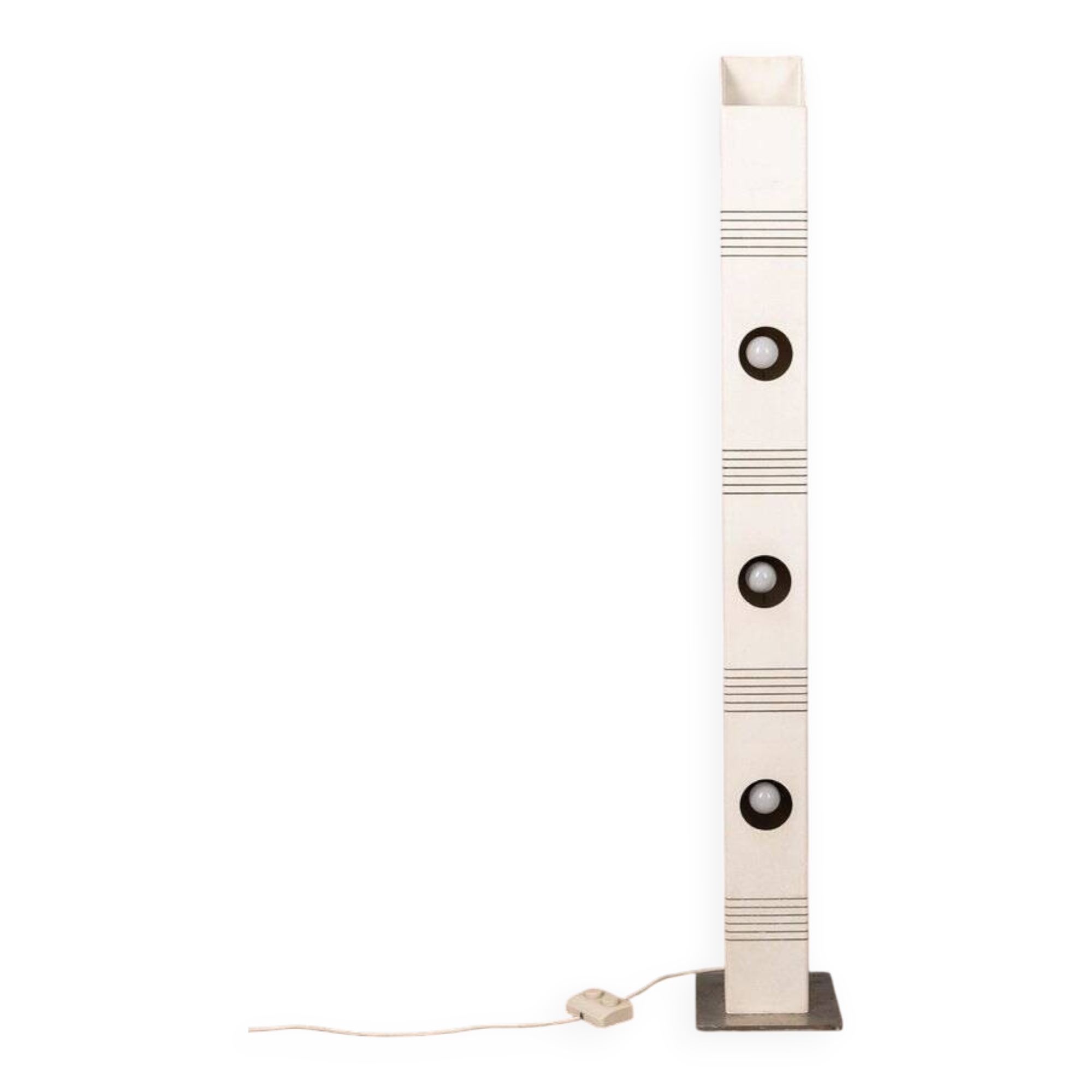 Vintage ground lamp in white iron and metal, Italy, 70s