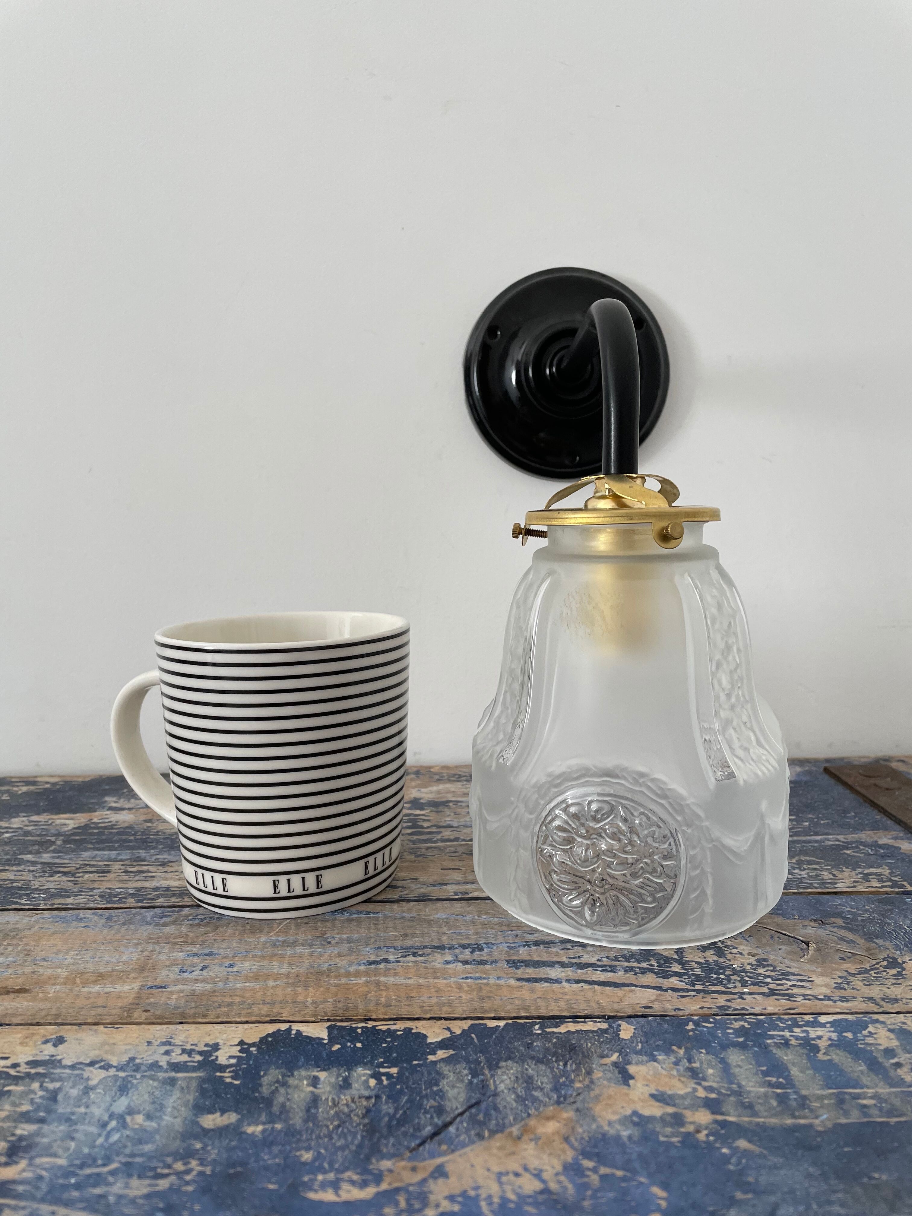 Pair of new electrified Art Deco wall lamps