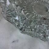 Ancien grand cendrier des années 60-70 – Verrerie ciselée “Pointe de diamants”💎