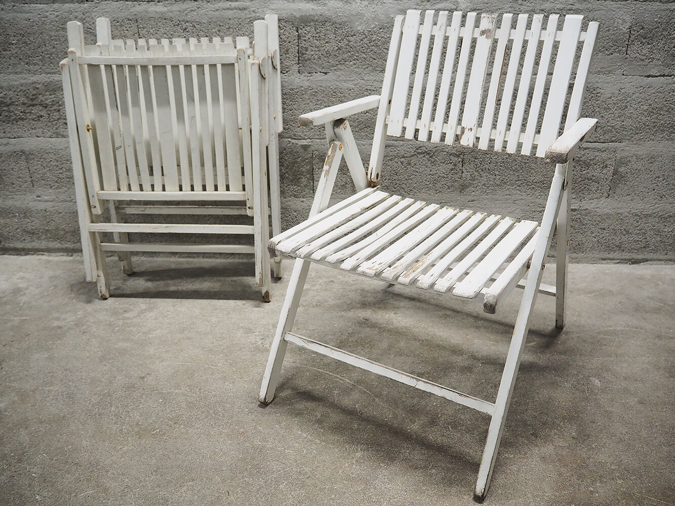Set of 4 folding garden chairs Youpy, René Gleizes, vintage 60s