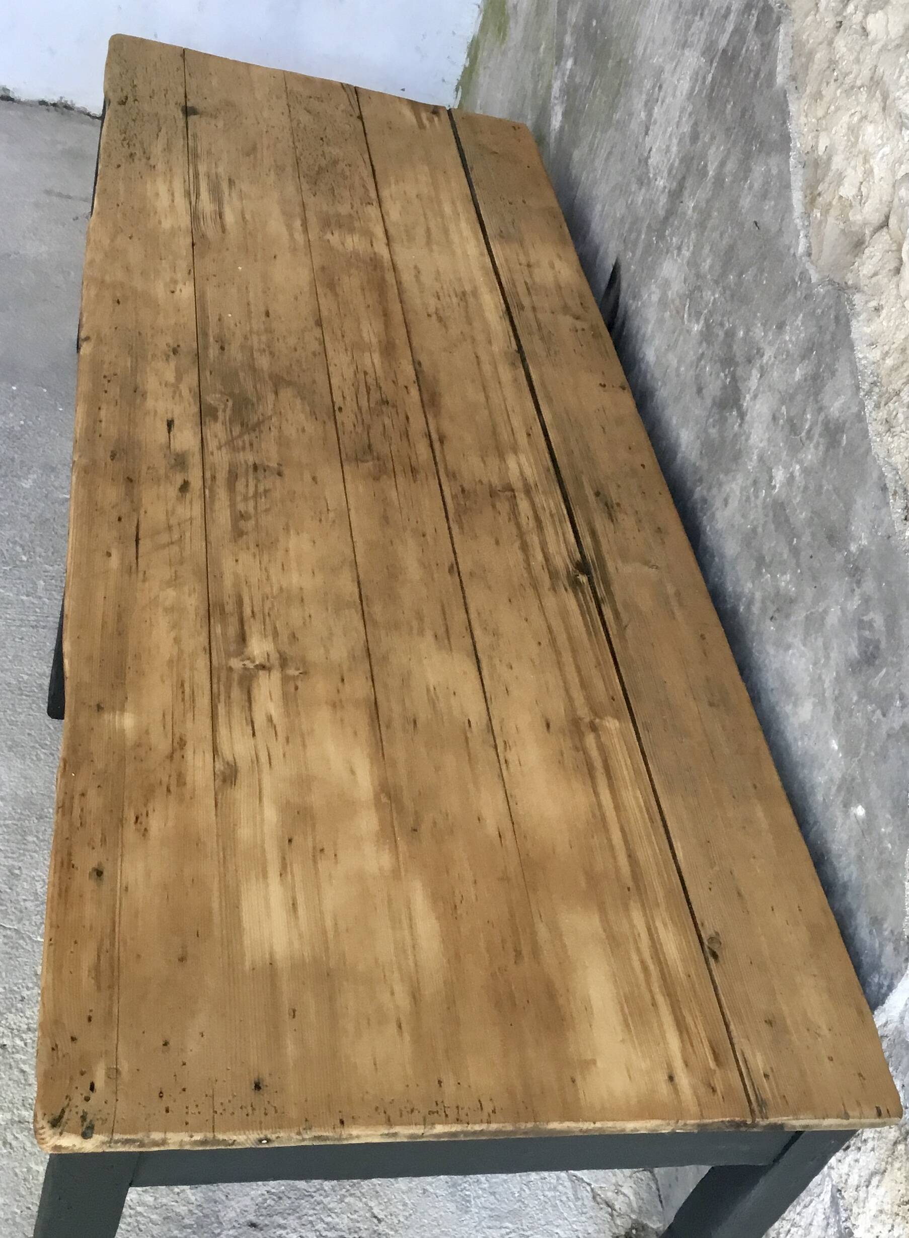 Farm table 230 cm - black base - early 20th century