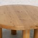 Table basse ronde en bois d'orme massif, France, années 1970