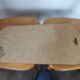 Miroir bord doré, forme libre vintage 1970