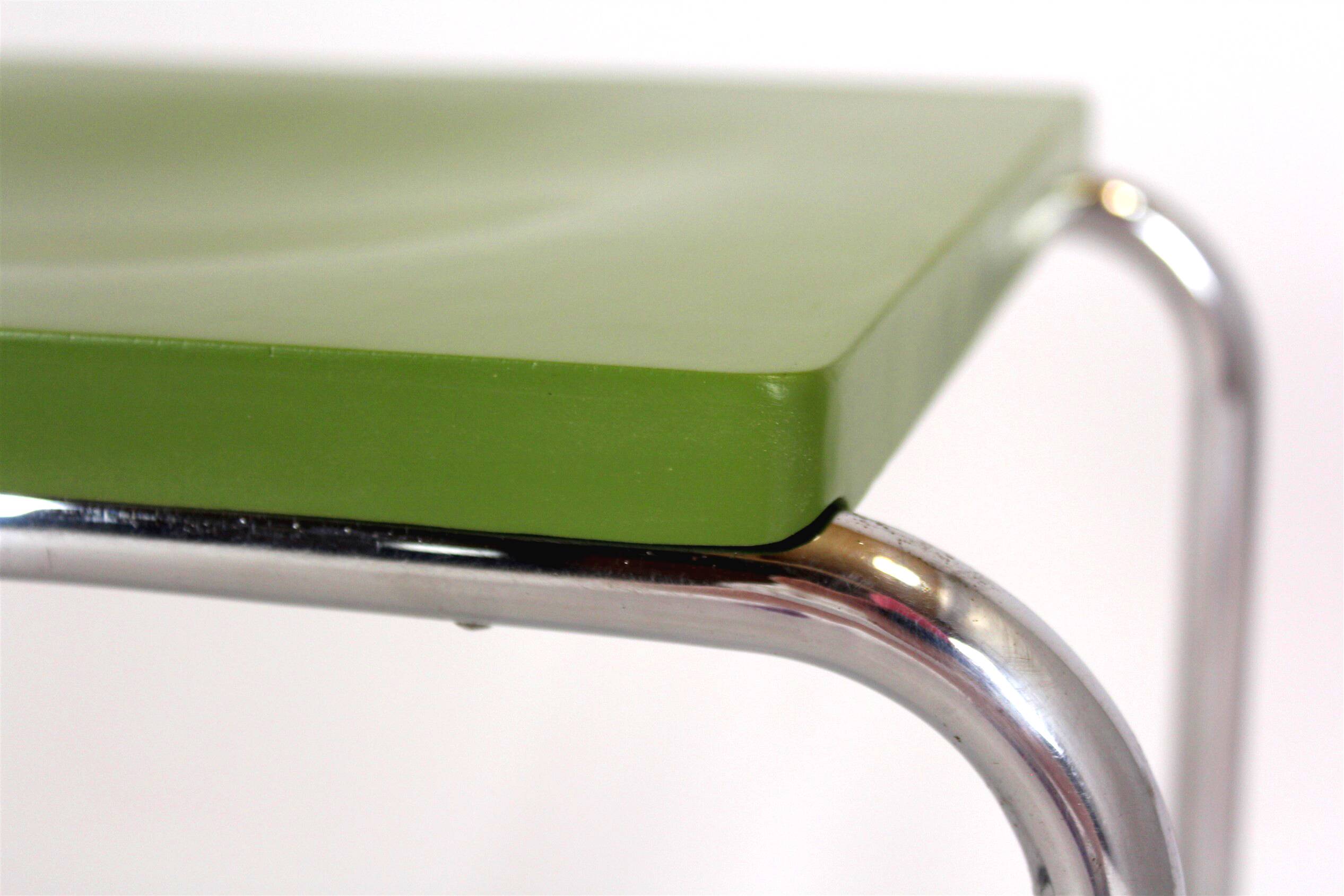 Restored Bauhaus Chromed Tubular Steel Stool from Slezak, 1930s