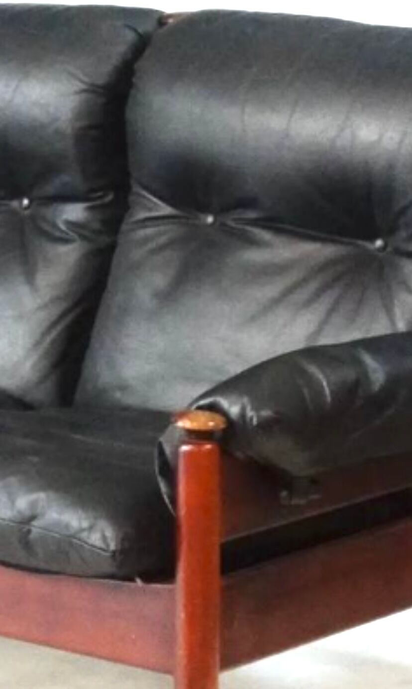Vintage Scandinavian leather sofa
