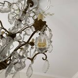 Lustre ancien en cristal de Bohême huit feux