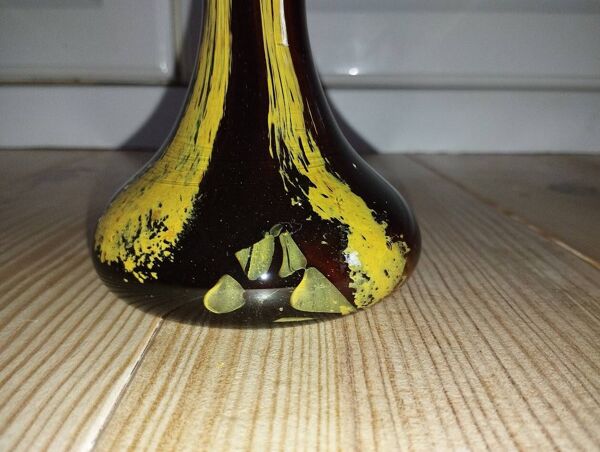 Vase La Rochère « Volubilis » – Forme fleur – Verre ambré