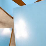 Mid-century Italian Wooden Dining Set of 5 in Blue