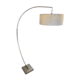 Lampadaire arc pied chromé et dentelle