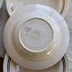 6 vintage ivory earthenware deep plates with double gold trim