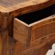 Antique baroque bedside table in walnut, olive wood, Italy, 18th century.