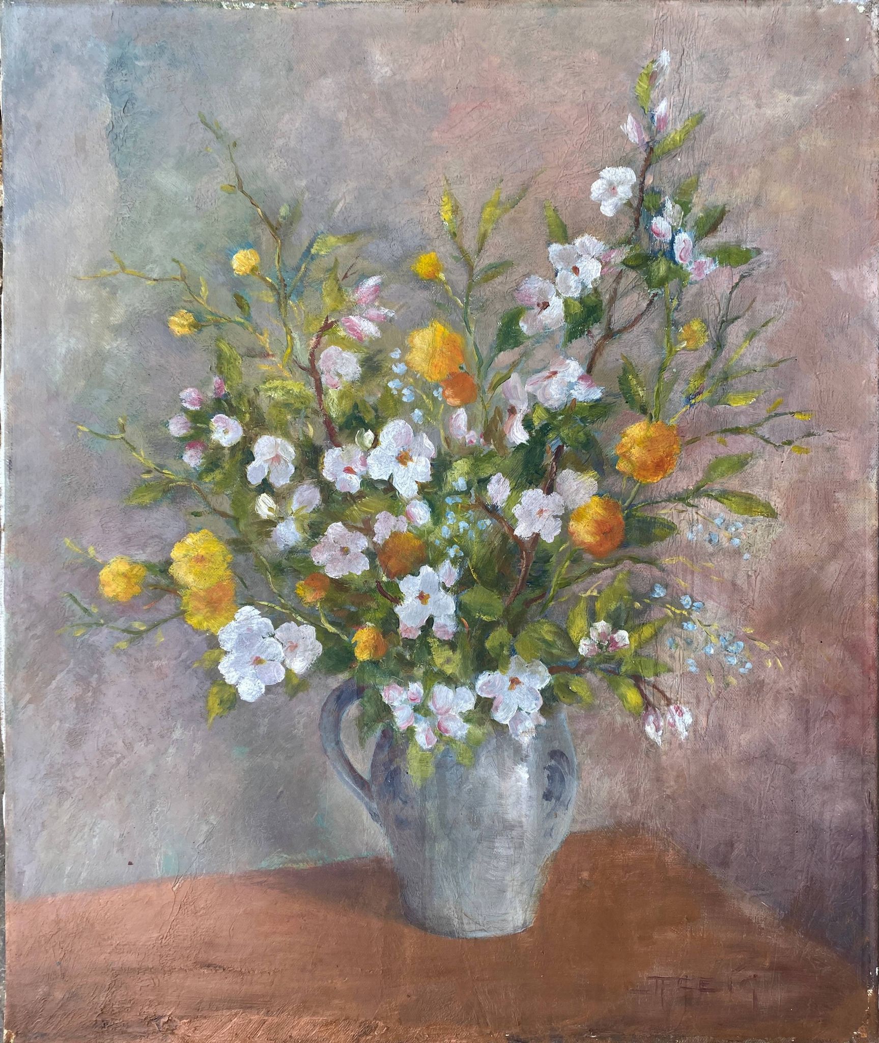 Tableau réalisé à l'huile sur toile enchâssée