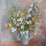 Painting made in oil on embedded canvas