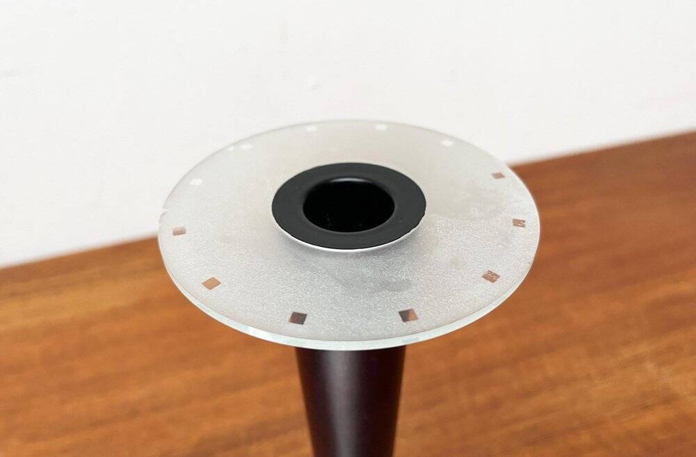 Vintage postmodern Italian wooden and stone candle holders, 1980s, set of 2.