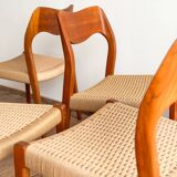 Lot de 8 chaises de salle à manger modèle 71 en teck par Niels O. Møller