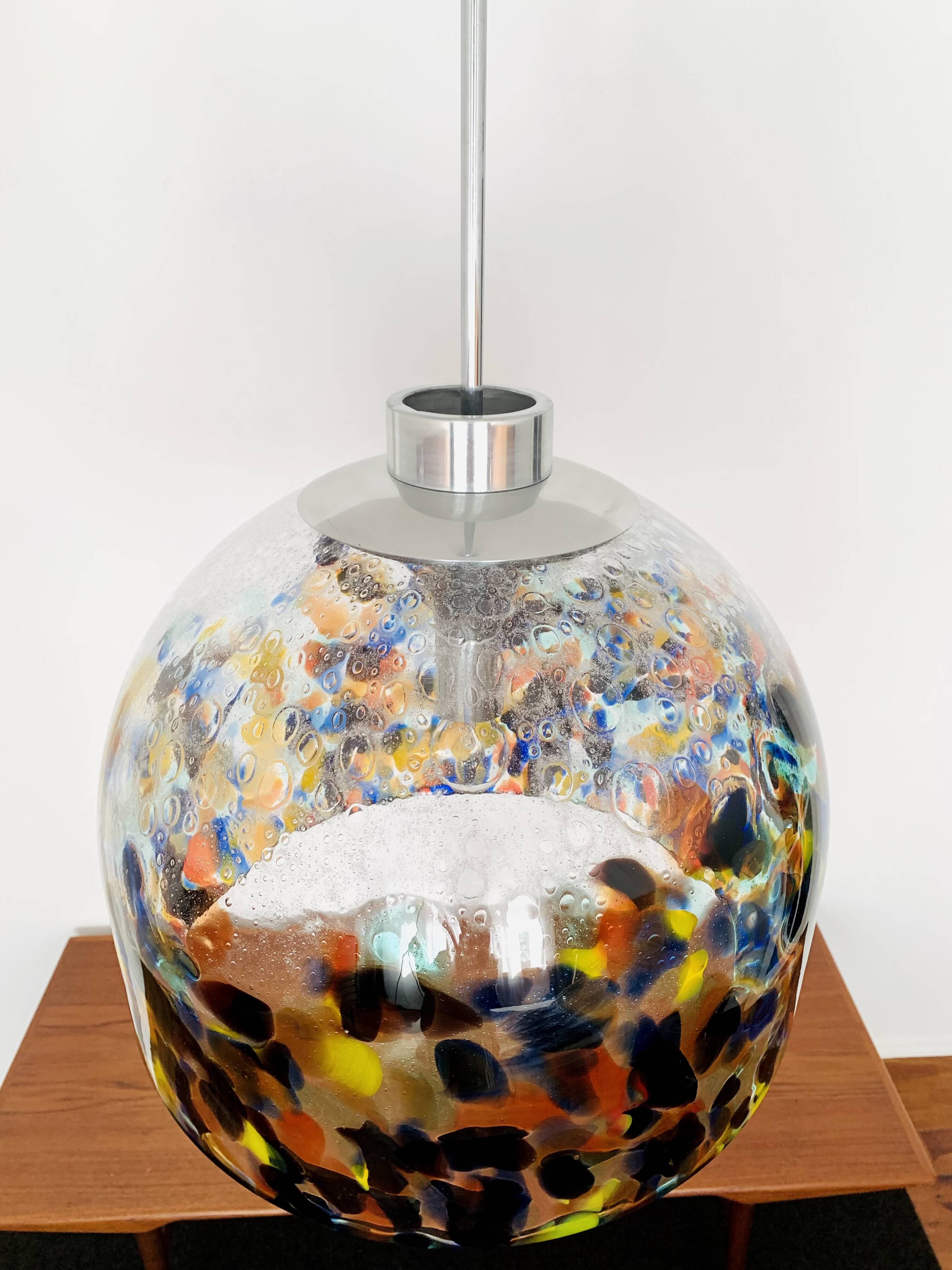 Large Colorful Murano Glass Pendant Lamp