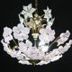 Charming Murano Vintage Chandelier White and Pink Flowers