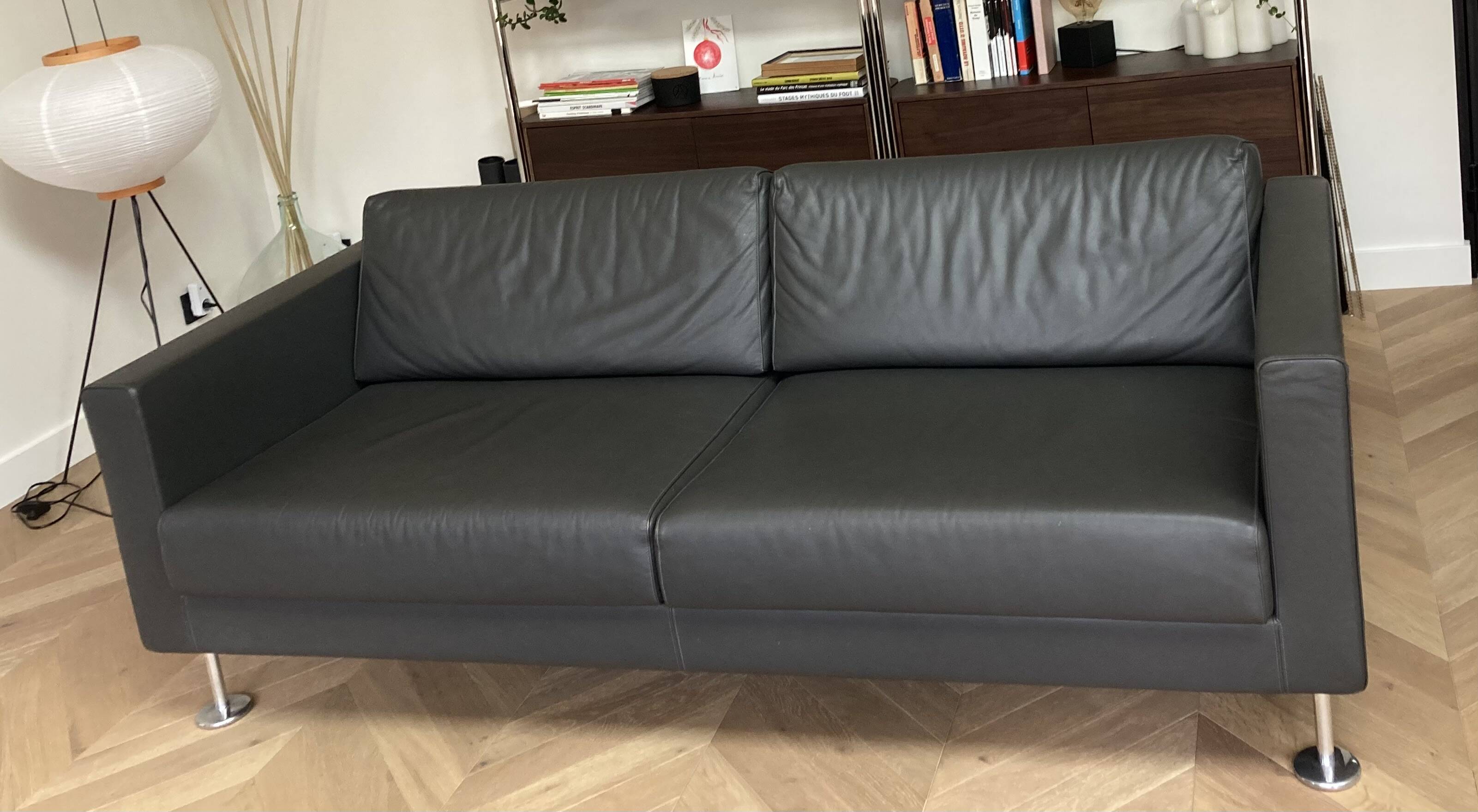 VITRA Park Sofa – Jasper Morrison – premium grey leather canapé