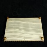 Onyx desk top with brass gallery