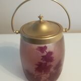 Legras biscuit bucket in glass paste Ruby series