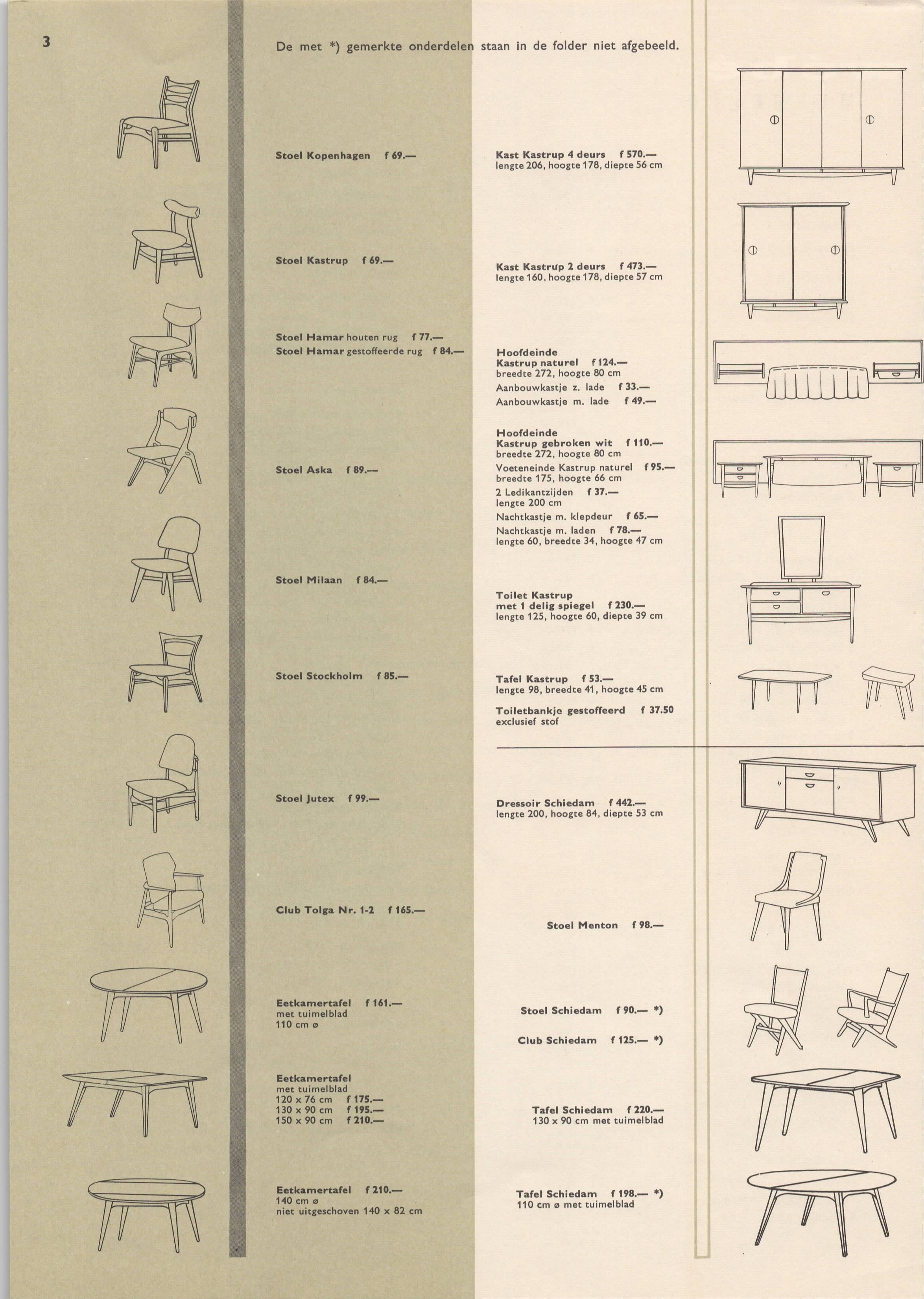 Coiffeuse "Kastrup" des années 50 par Louis van Teeffelen pour WeBe, Pays-Bas.