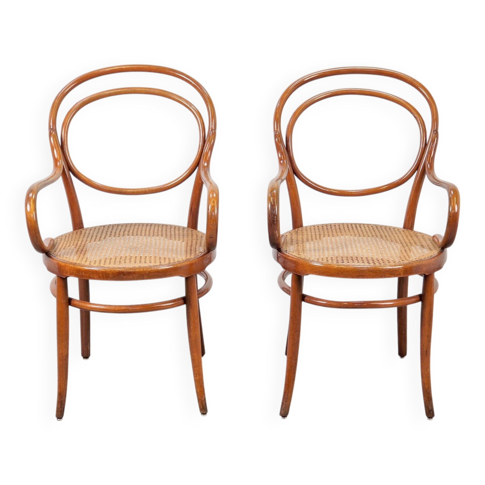Chaises en osier en bois cintré par Jacob & Josef Kohn pour Wiener Werkstätte, Autriche, années 1890, ensemble de 2