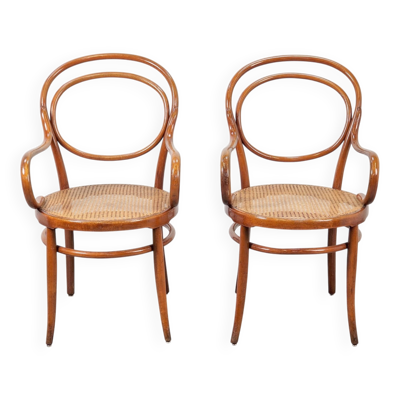 Chaises en osier en bois cintré par Jacob & Josef Kohn pour Wiener Werkstätte, Autriche, années 1890, ensemble de 2