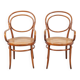 Chaises en osier en bois cintré par Jacob & Josef Kohn pour Wiener Werkstätte, Autriche, années 1890, ensemble de 2