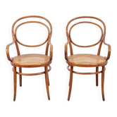 Chaises en osier en bois cintré par Jacob & Josef Kohn pour Wiener Werkstätte, Autriche, années 1890, ensemble de 2