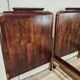 Pair of Art Decò single beds in mahogany and pink maple, 1940