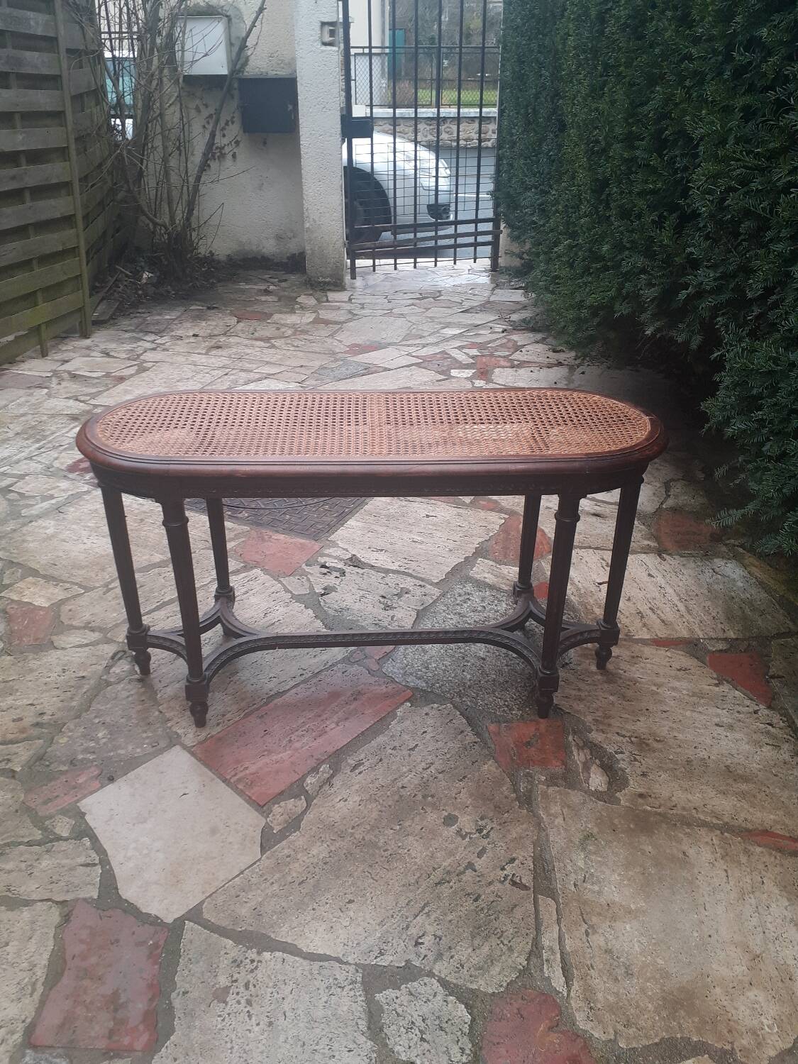 Cannes Louis XVI style wooden bench