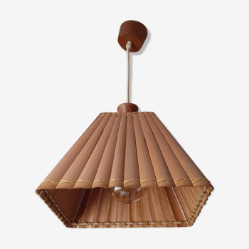 Square bamboo pendant lamp, vintage