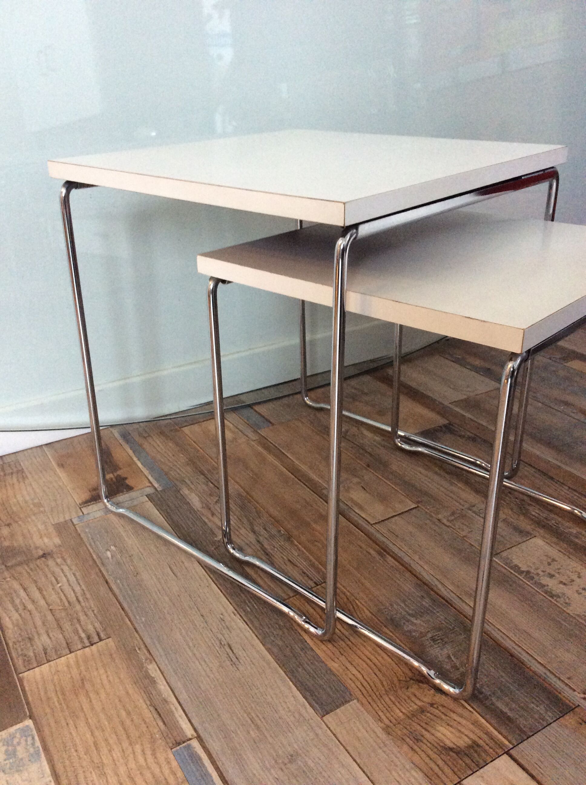 Pair of vintage pull-out tables from the 70s