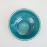 blue ceramic bowl with crackled enamel
