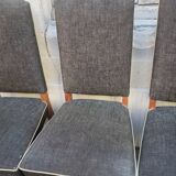 8 vintage chairs lined grey black