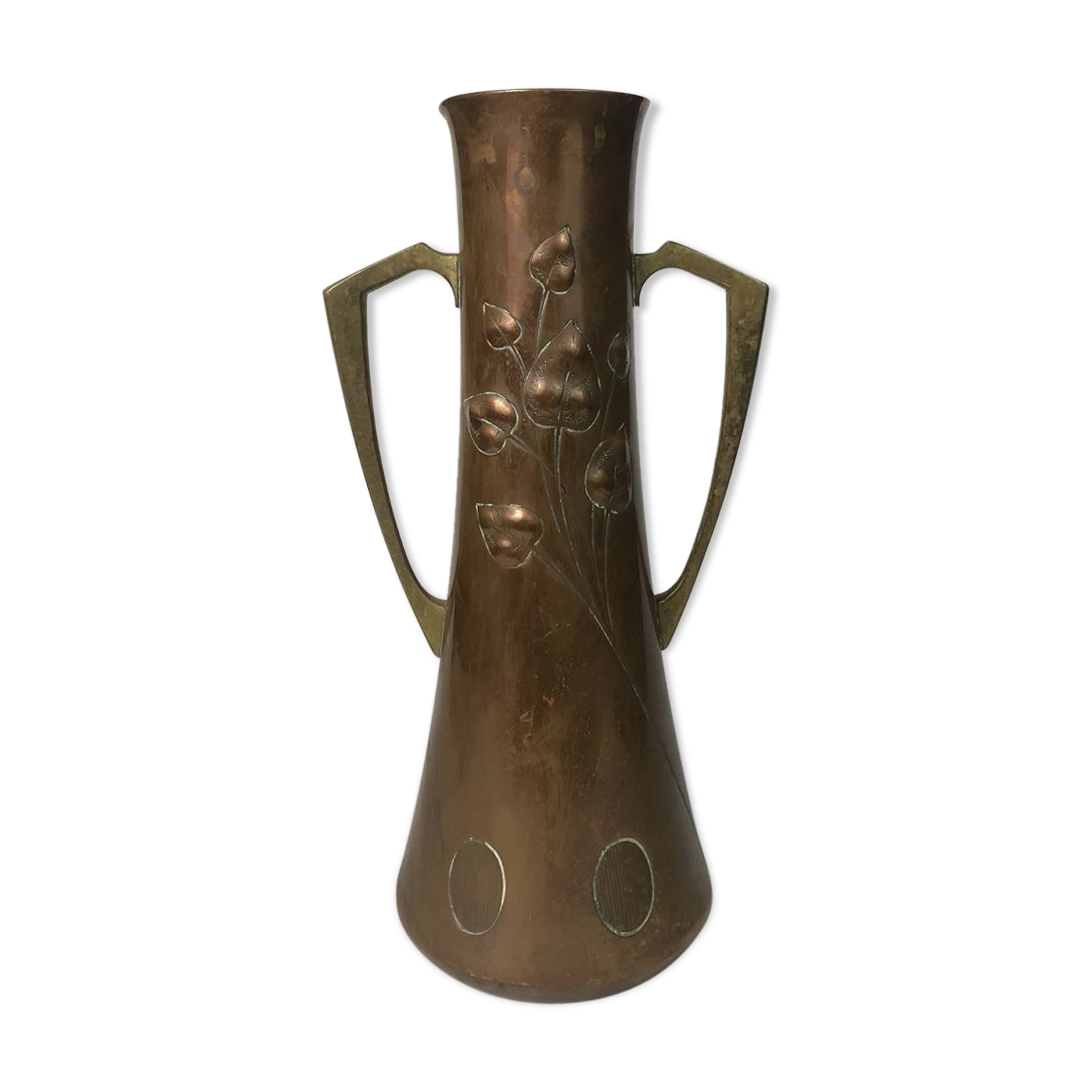 Art Nouveau vase WMF in copper and brass circa 1900