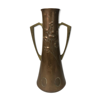 Vase art nouveau WMF cuivre et laiton vers 1900
