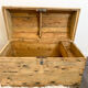 Old trunk restored in wood and zinc rounded top