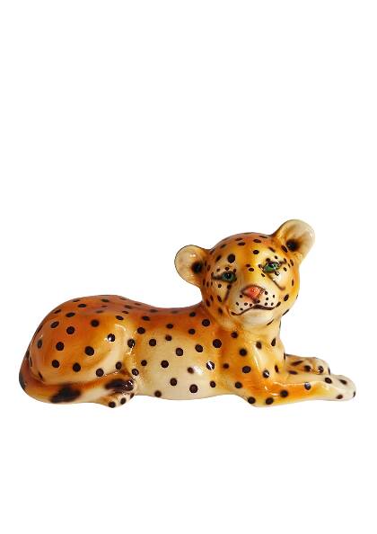 Jeune léopard en céramique italienne vintage – Années 1970